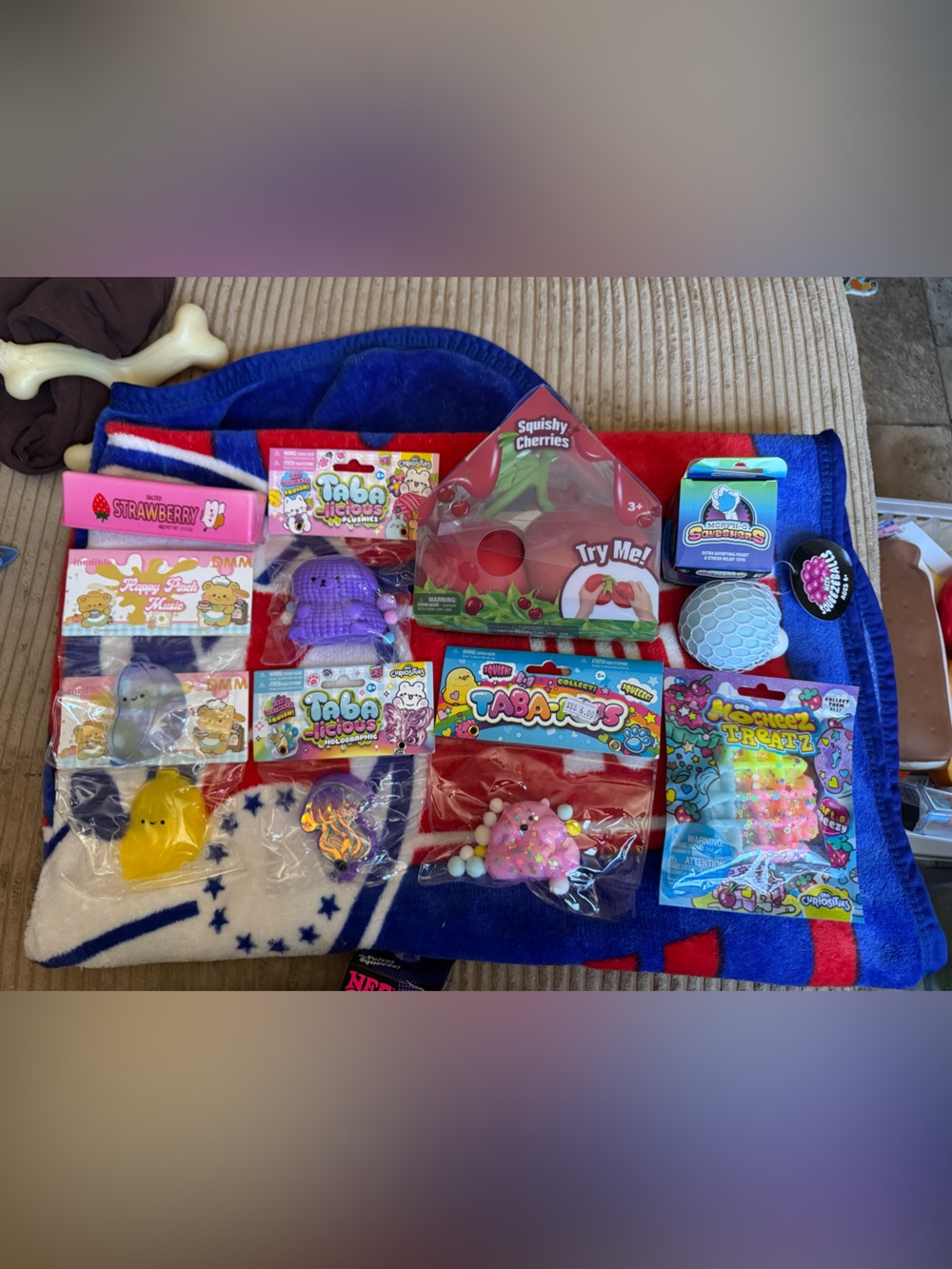 Sensory Squishy & Squeeze Toy Bundle - Blue, Red, Purple, Pink